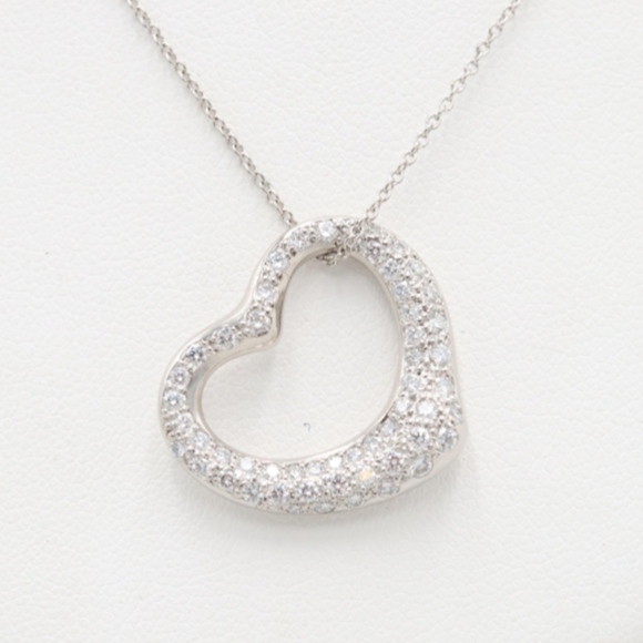 Tiffany & Co. Jewelry - SOLD-Tiffany & Co. Platinum Diamond Heart Necklace